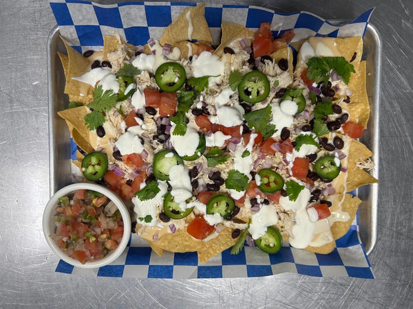 SHREDDED CHICKEN NACHOS